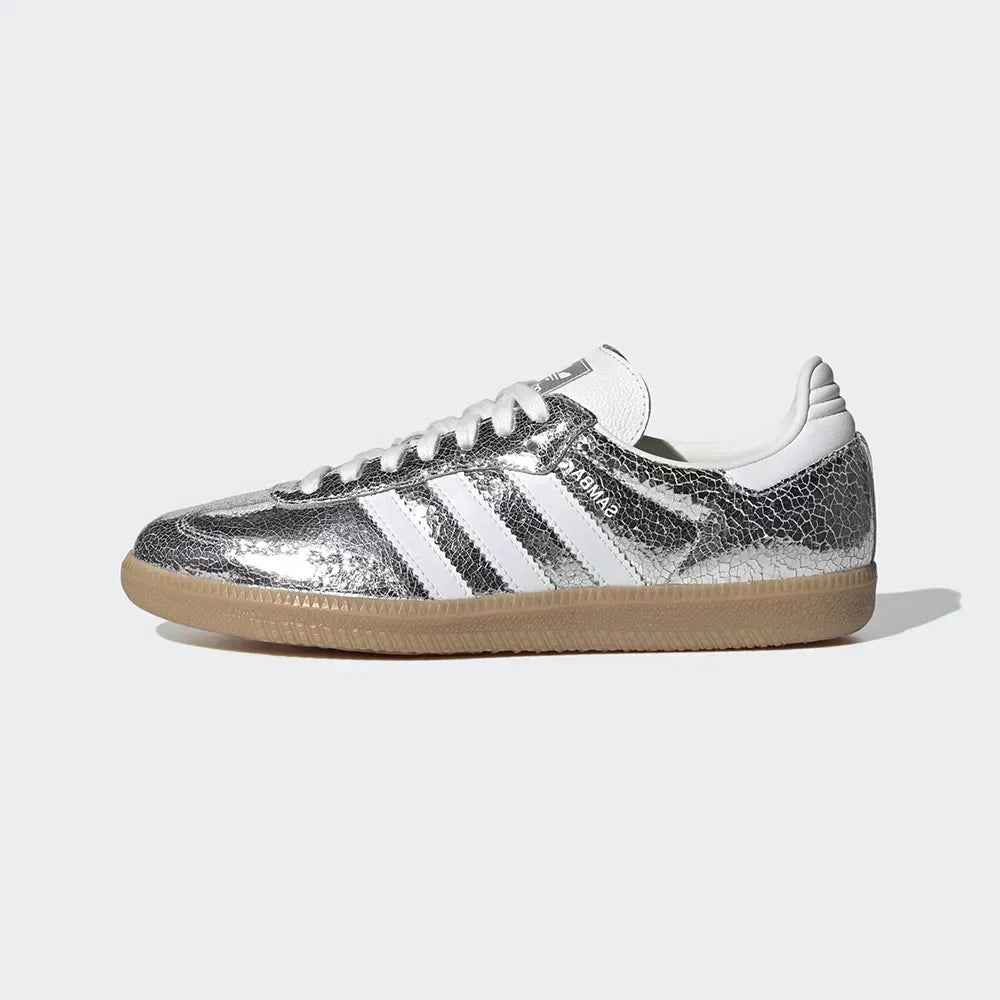 adidas Samba OG Silver Metallic Cracked Leather