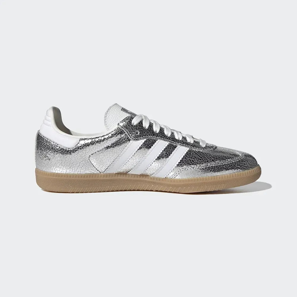 adidas Samba OG Silver Metallic Cracked Leather