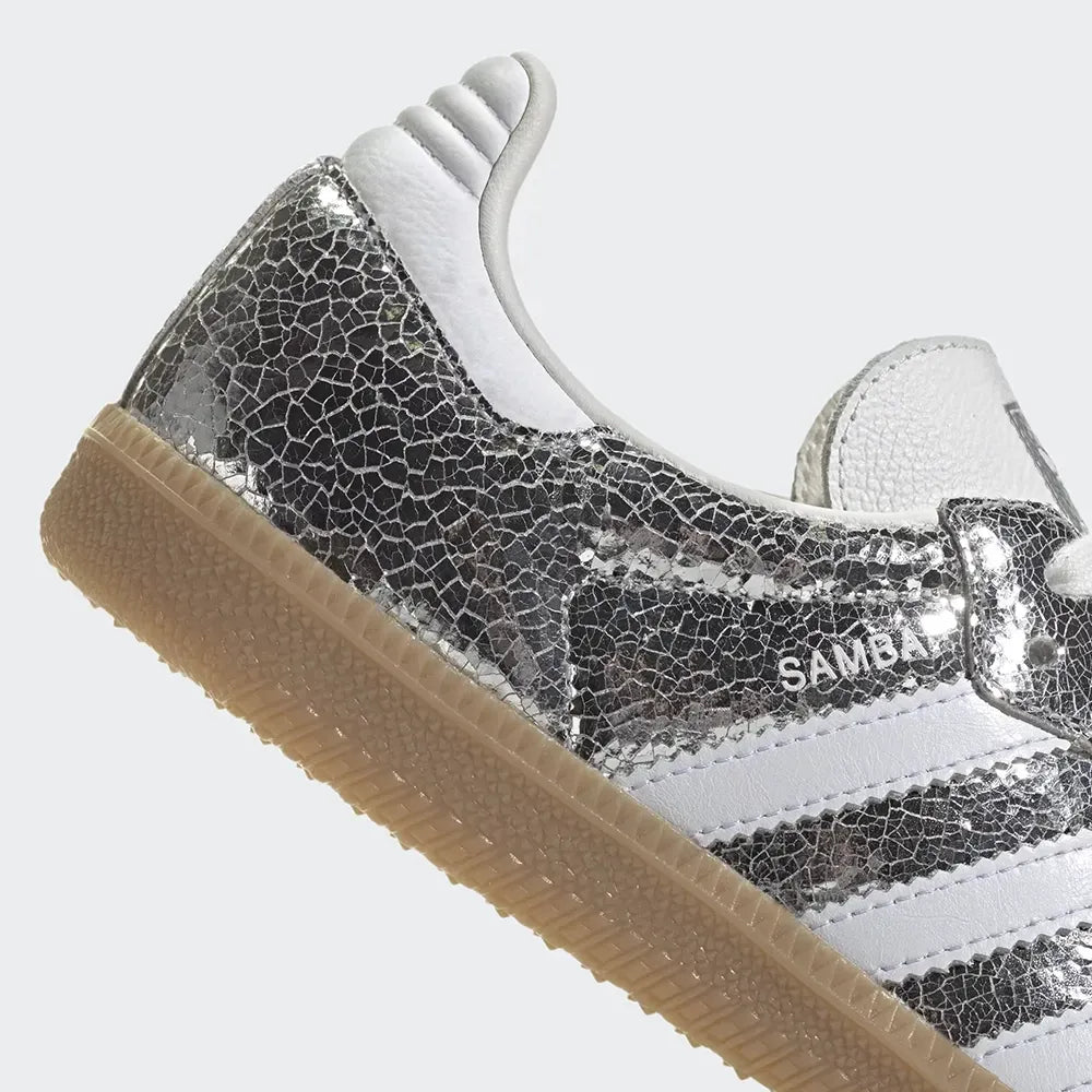 adidas Samba OG Silver Metallic Cracked Leather