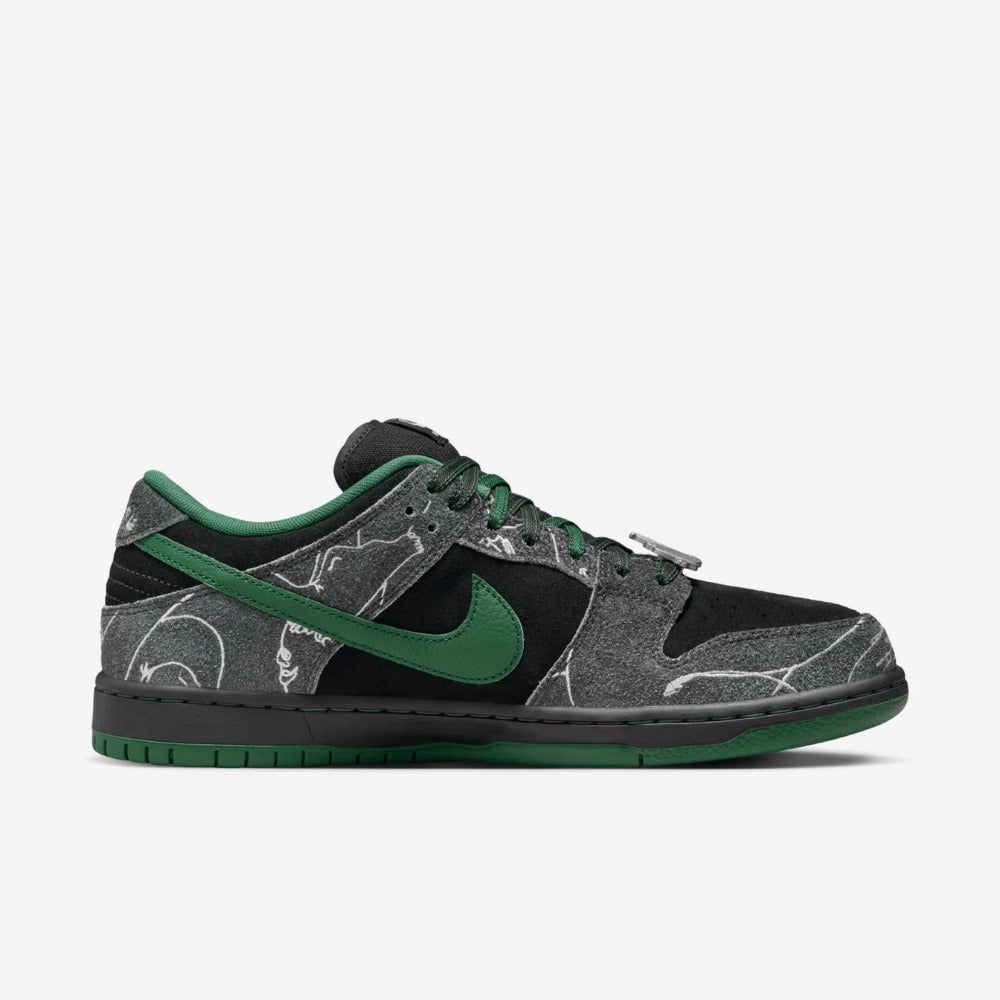 There x Nike SB Dunk Low Pro Anthracite and Gorge Green