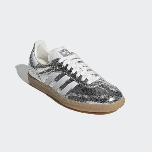 adidas Samba OG Silver Metallic Cracked Leather