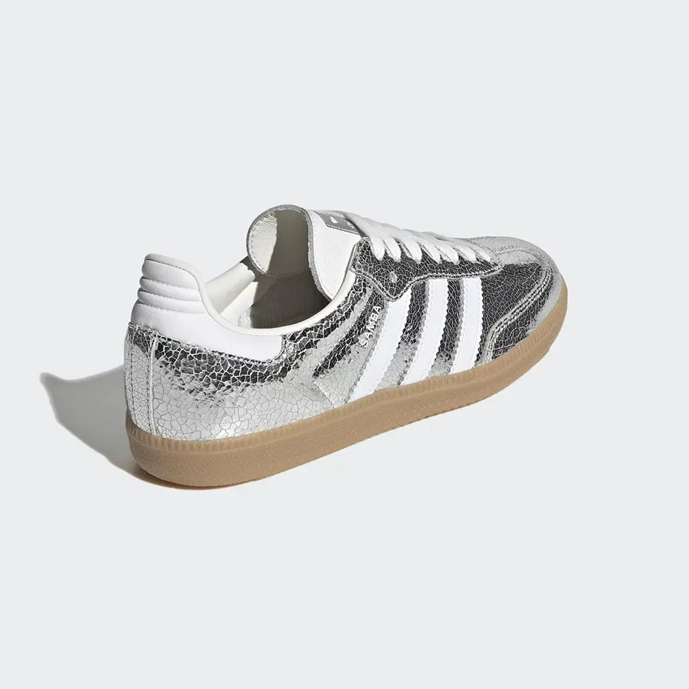 adidas Samba OG Silver Metallic Cracked Leather