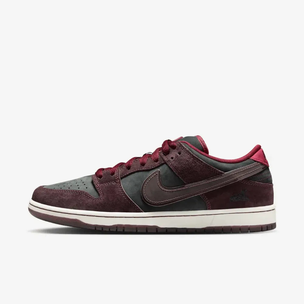 Riot Skateshop x Nike SB Dunk Low Pro Mahogany and Team Red