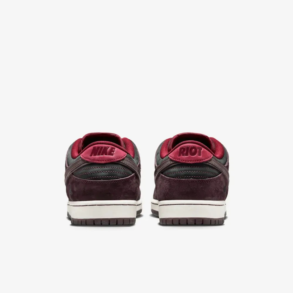 Riot Skateshop x Nike SB Dunk Low Pro Mahogany and Team Red
